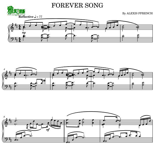 Alexis Ffrench - Forever Song钢琴谱