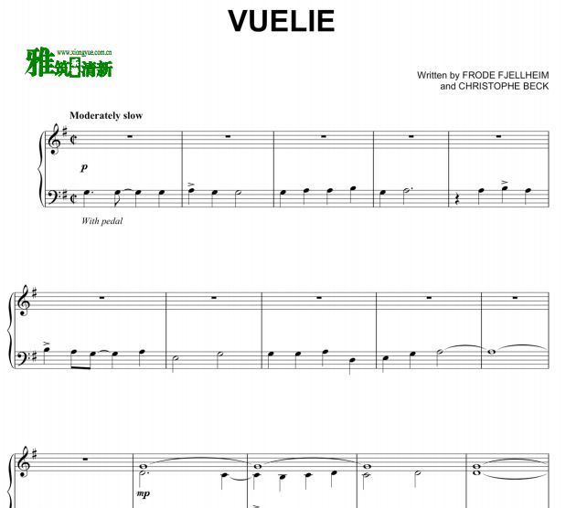 冰雪奇缘 Vuelie 钢琴谱