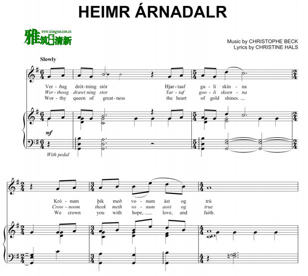 冰雪奇缘 Heimr Arnadalr 声乐谱
