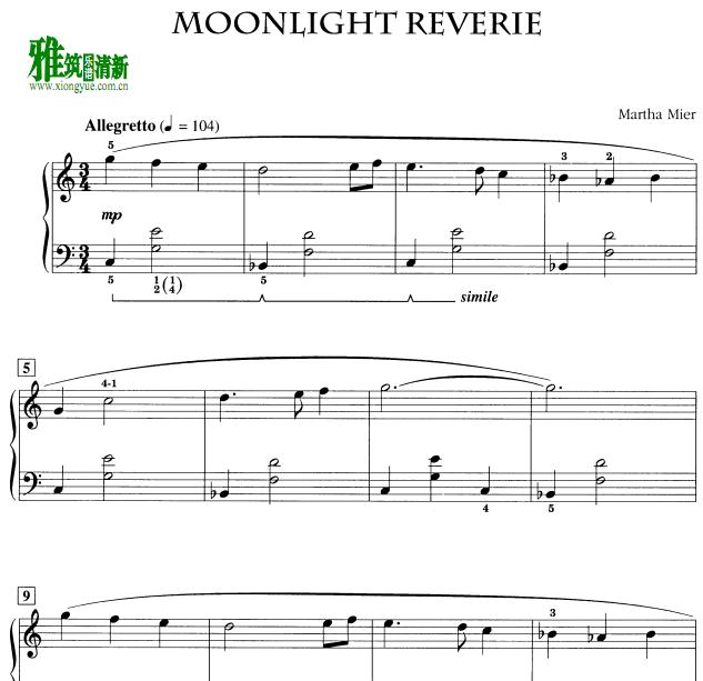 Martha Mier - Moonight Reverie钢琴谱