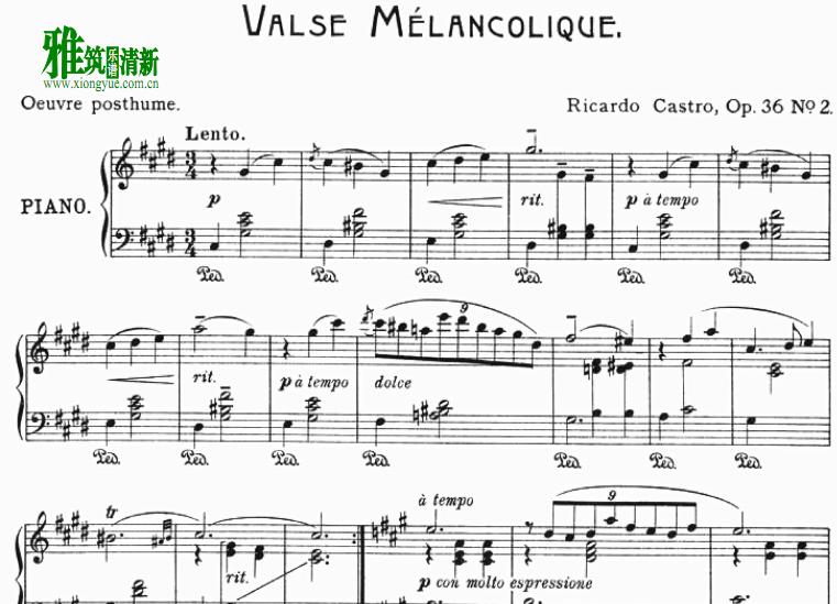 Ricardo Castro - Valse Melancolique Op.36 No2