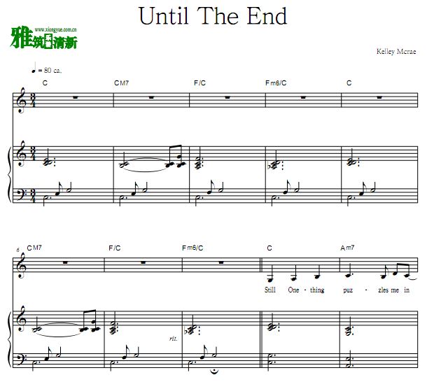 黑暗荣耀 The Glory Pt.1 Kelley McRae - Until The End 钢琴伴奏谱