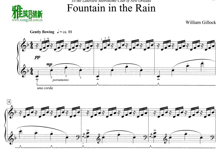 William Gillock - fountain in the rain piano sheet