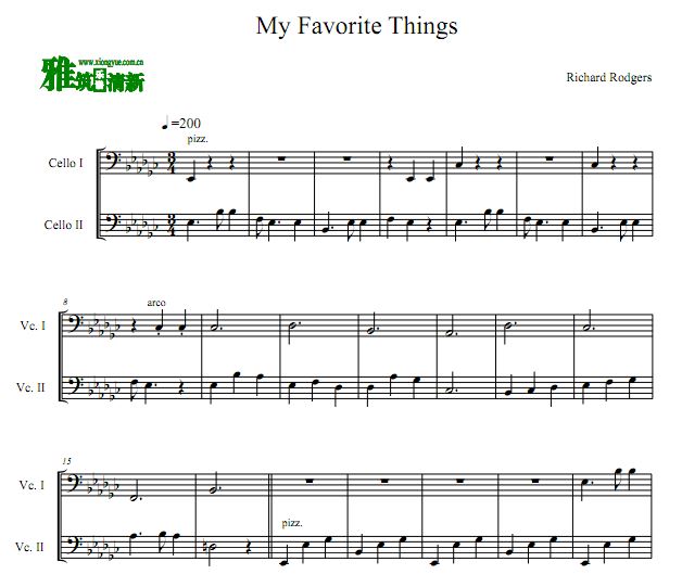 My Favorite Things 大提琴二重奏谱