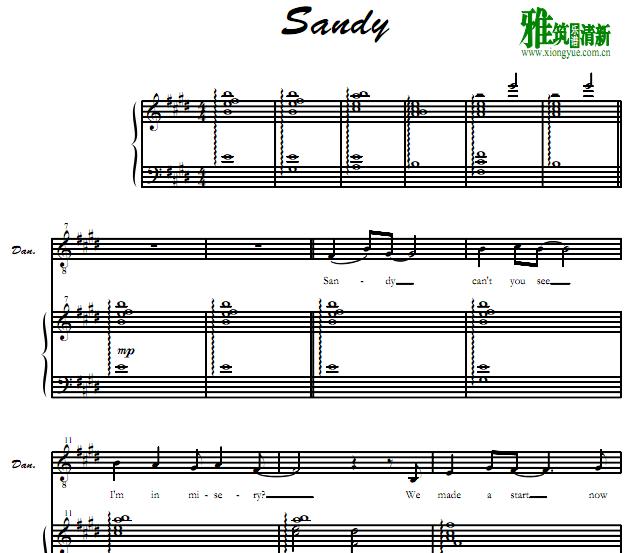 Grease - sandy钢琴伴奏谱