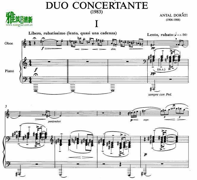 Antal Dorati Duo Concertante for oboe and piano ˫ɹЭٰ