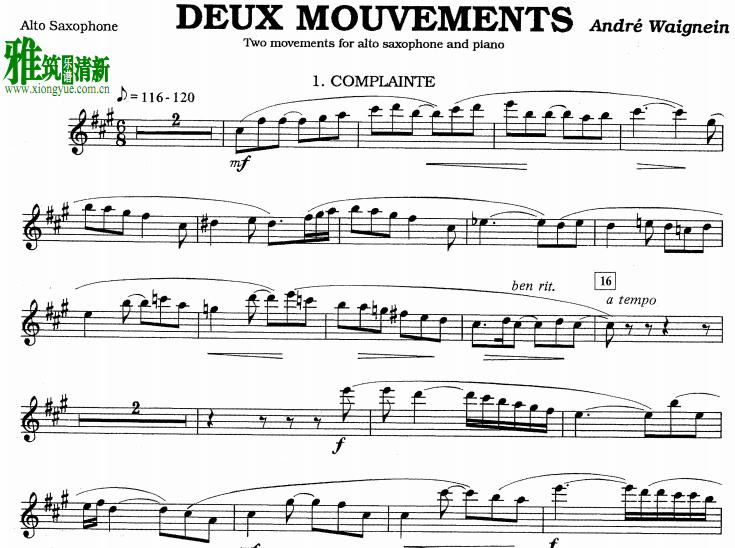 Andre Waignein - Deux Mouvements˹