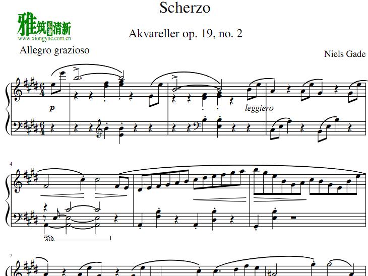 GADE Scherzo Akvareller op.19  no.2