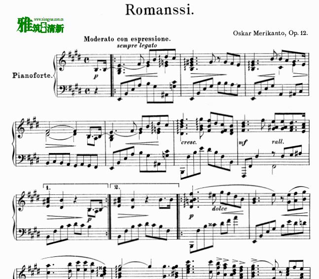 ÷  Op.12 Oskar Merikanto - Romance
