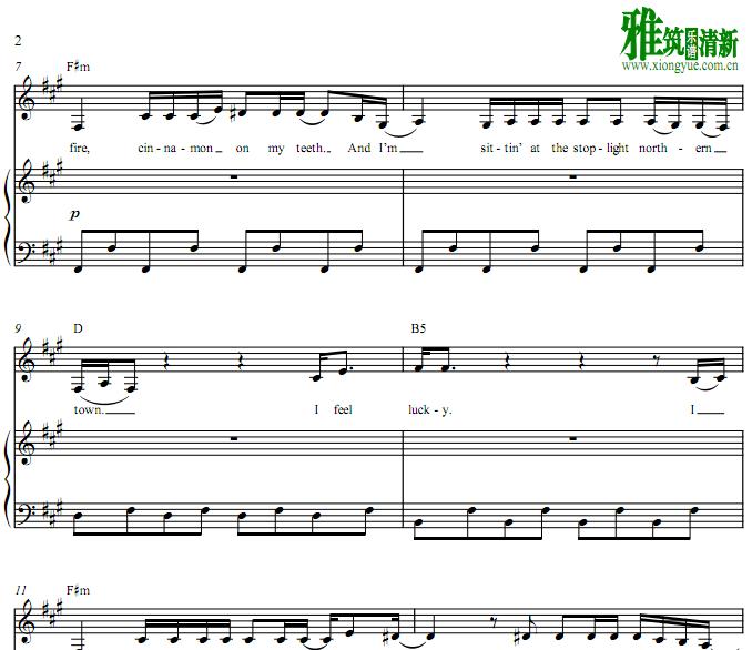 Lana Del Rey - Candy Necklace 钢琴伴奏谱