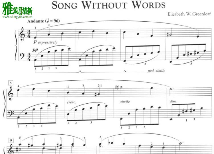 Elizabeth Greenleaf - Song Without Words