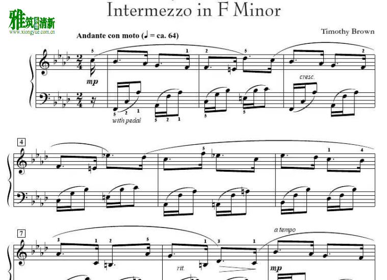 Brown Timothy- F С - Intermezzo in F Minor