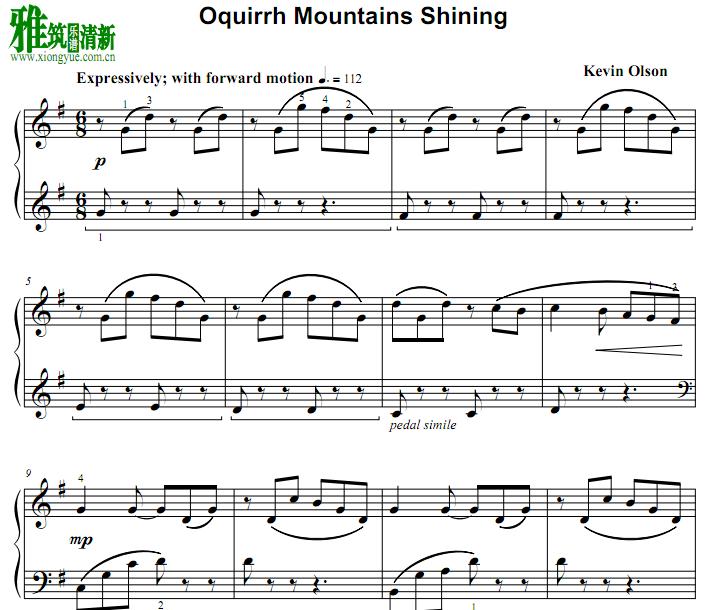 Kevin Olson - Oquirrh Mountains Shiningg钢琴谱