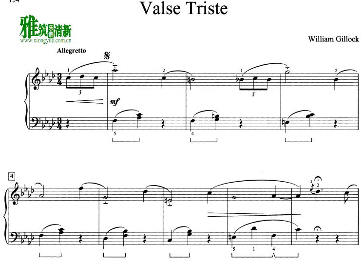 William Gillock - Valse Triste钢琴谱