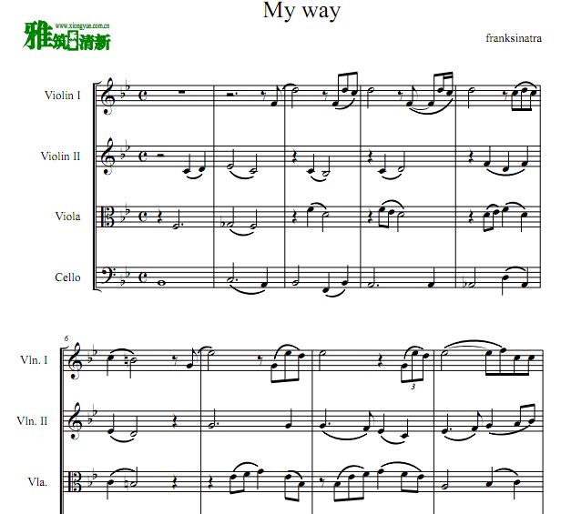 My Way 弦乐四重奏谱