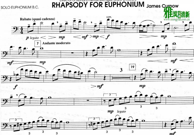 ղķ˹ ŵ ſ  James Curnow Rhapsody For Euphonium
