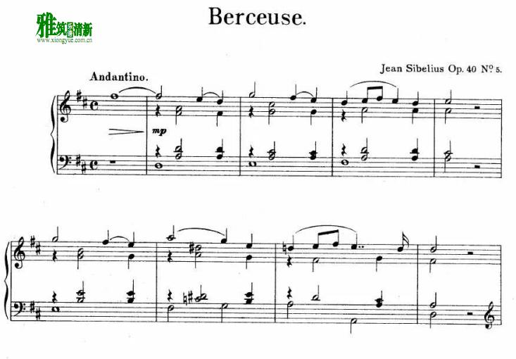 sibelius berceuse op.40 no.5