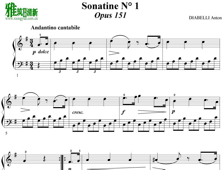 Ǳ G С Anton Diabelli Op. 151 No 1