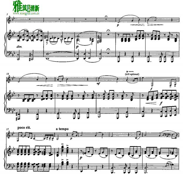 韦伯 浪漫曲 低音长号钢琴伴奏谱 Romance for Trombone