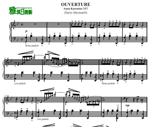 安娜·卡列尼娜 - ouverture钢琴谱