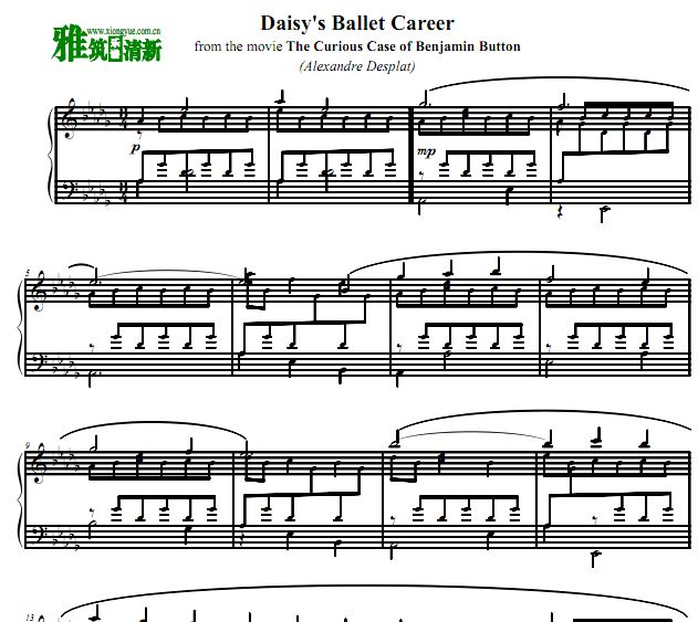 本杰明·巴顿奇事 - daisy's ballet career钢琴谱