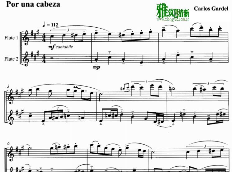 一步之遥长笛二重奏谱