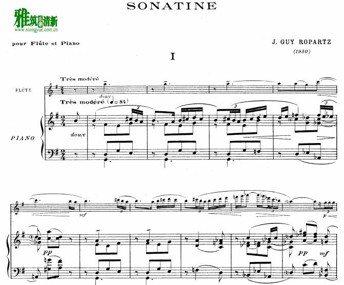 Ropartz - Sonatine for Flute and Pianoٰ
