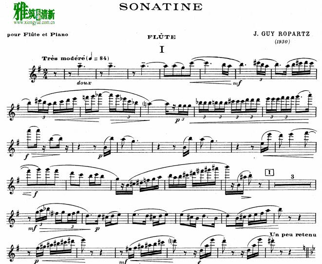 Ropartz - Sonatine for Flute and Piano 