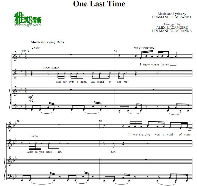 Hamilton - One Last Timeٰ
