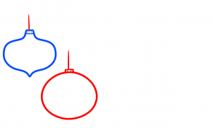 how to draw christmas bulbs step 2