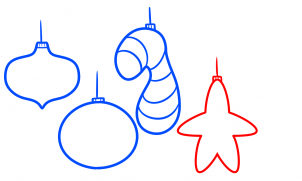 how to draw christmas bulbs step 4