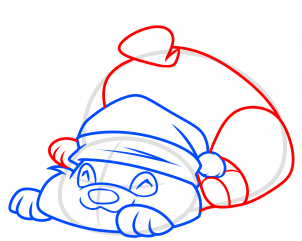 how to draw a christmas panda step 5