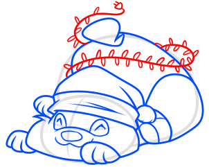 how to draw a christmas panda step 6